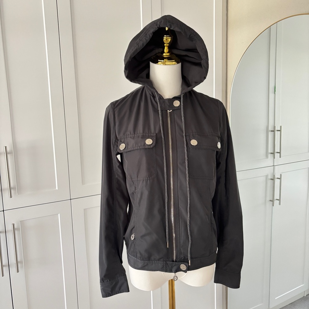 Tory Burch Navy Blue Windbreaker, Size 2
